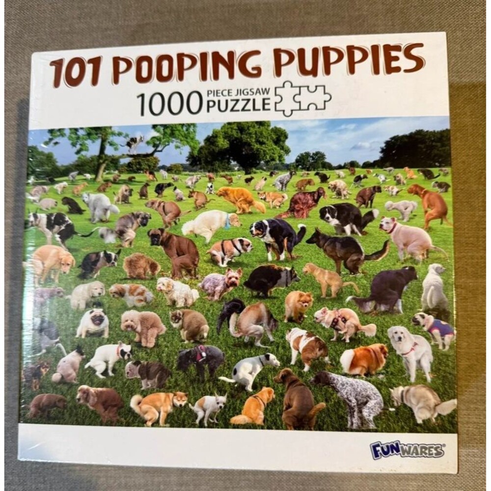 Funwares 101 Pooping Puppies 1000 Piece Jigsaw Puzzle New Sealed